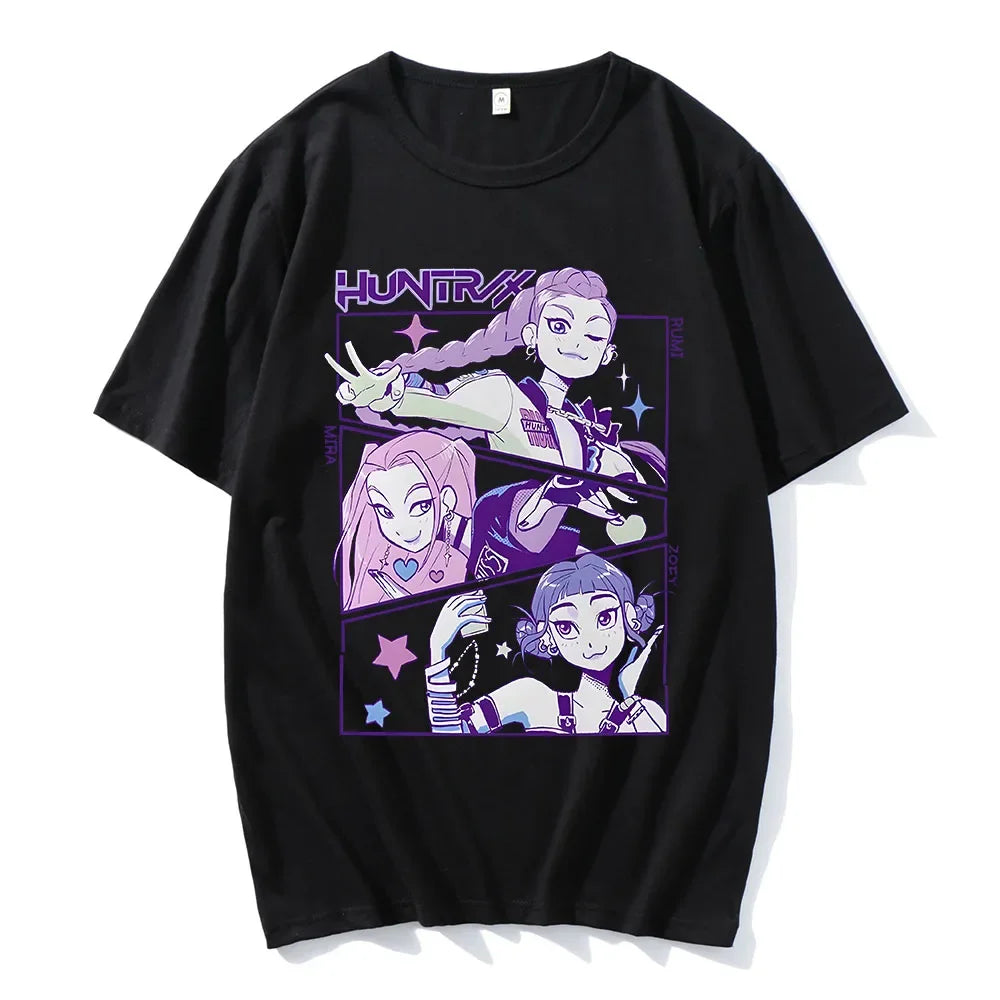 KPop Demon Hunters T-shirt Summer Short Sleeve