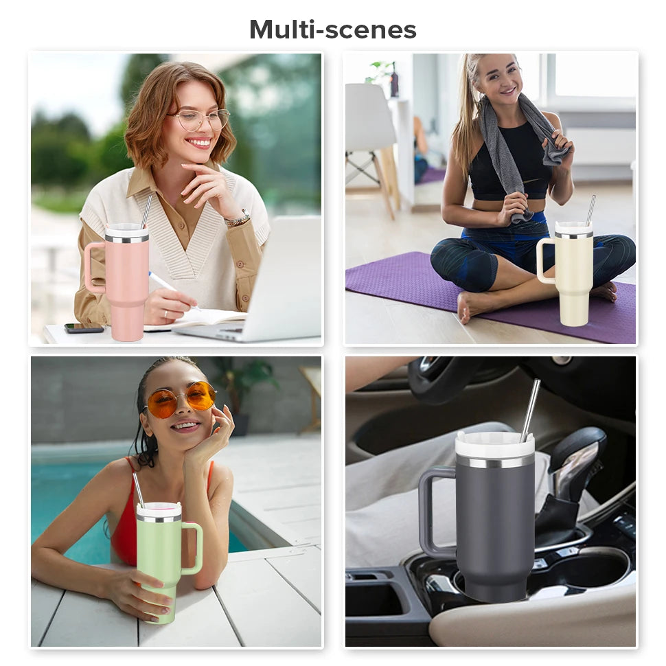 20 Pack 40 Oz Tumbler Stainless Steel Vacuum Insulation Keep Hot and Cold,Reusable Double Wall Travel Coffee Mug,Outdoor Travel
