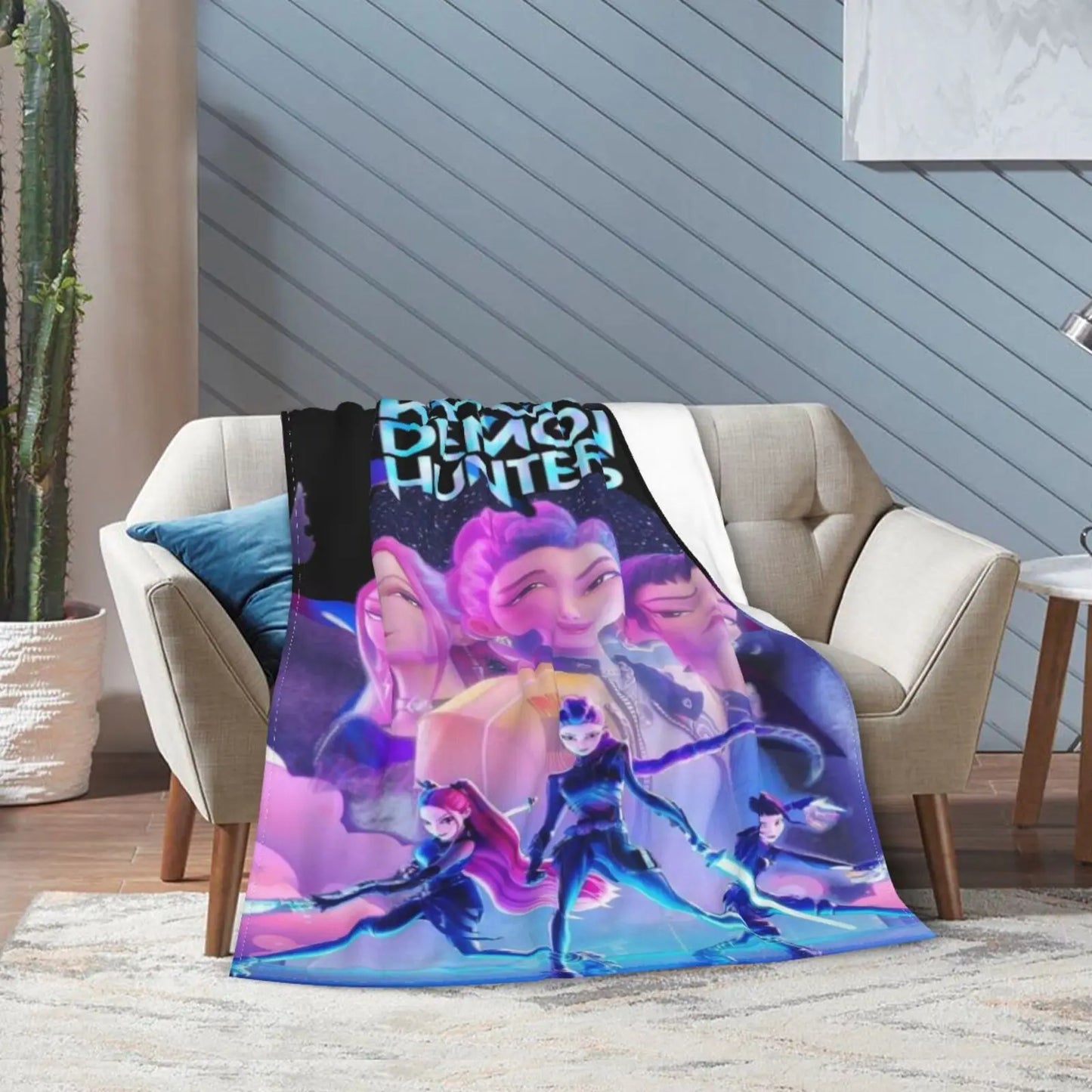 K-Pop Demon Anime Hunter Flannel Blanket