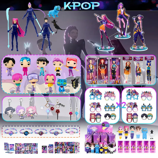 KPop Demon Hunters Standing Up Ornament Acrylic Superstar Desktop Stand Decor Anime Figures Craft Creative Gifts for Fan Lover
