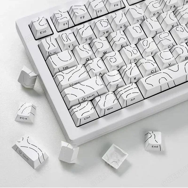 Contour 4.0 Side Engraved Keycap PBT Translucent 97 Key Gaming Mechanical Keyboard Key Cap White For Magnetic Switch