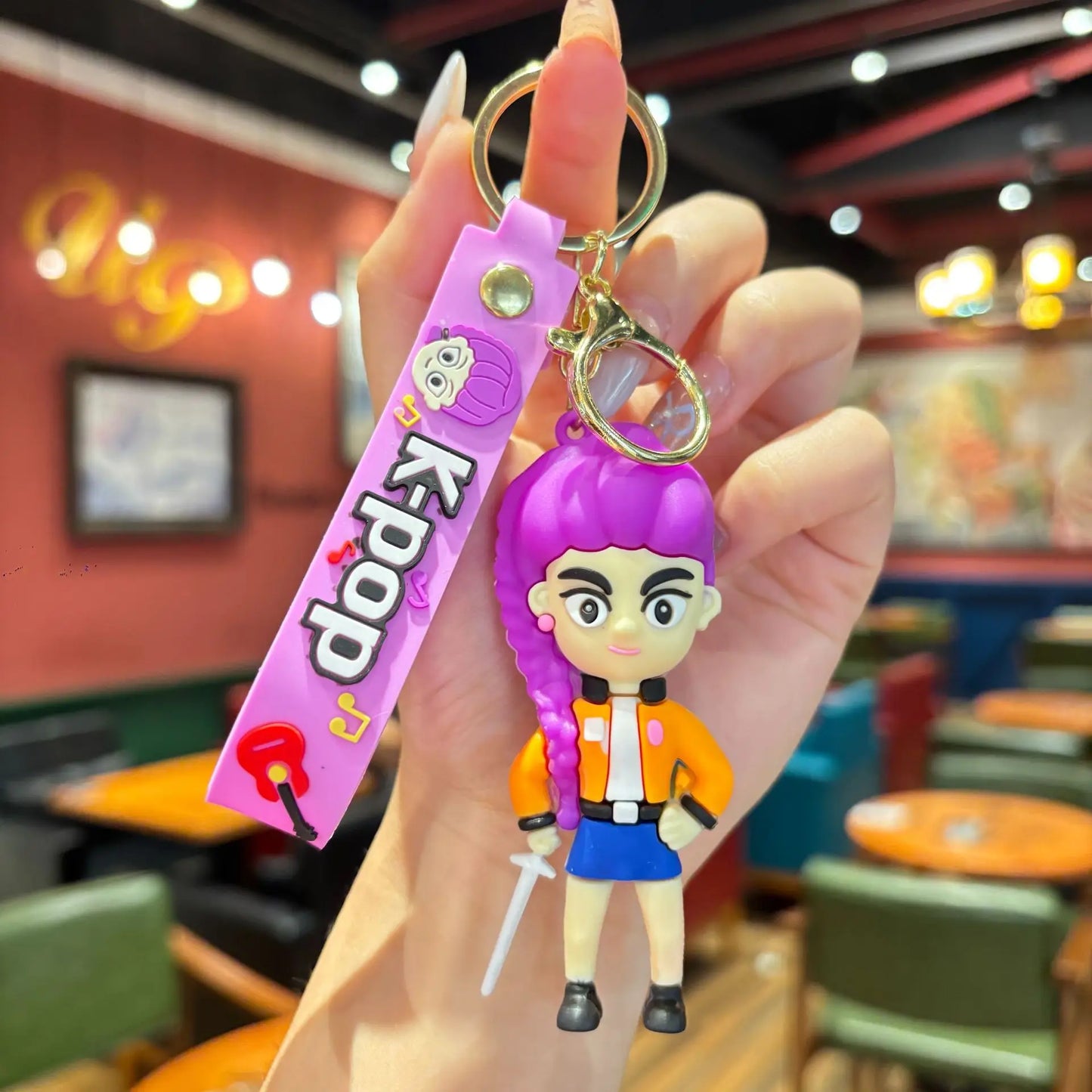 Super popular KPop Devil Hunter Peripheral Widget Rumi Mira Zoe PVC Keychain Backpack Decoration Widget Accessories Toys