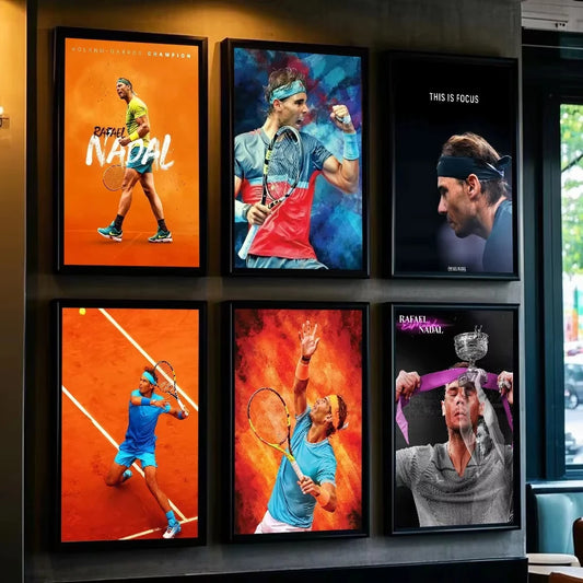 Tennis R-Rafael N-Nadal Poster HD Art Sticky Wall Waterproof Home Living Room Bedroom Bar Aesthetic Decoration