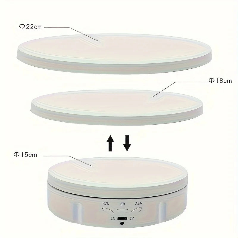 Photography Turntable Electric Rotating Display Stand 360 Degree with Remote Control Motorized Turntable for Photos or Videos