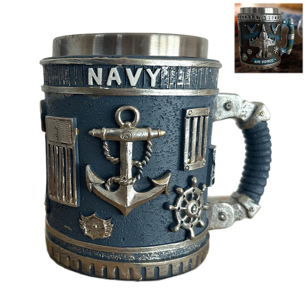 5 Styles American Commemorative Mug Decorative 3D Relief Design 250th Anniversary Mug Marine Corps Mug for Veterans