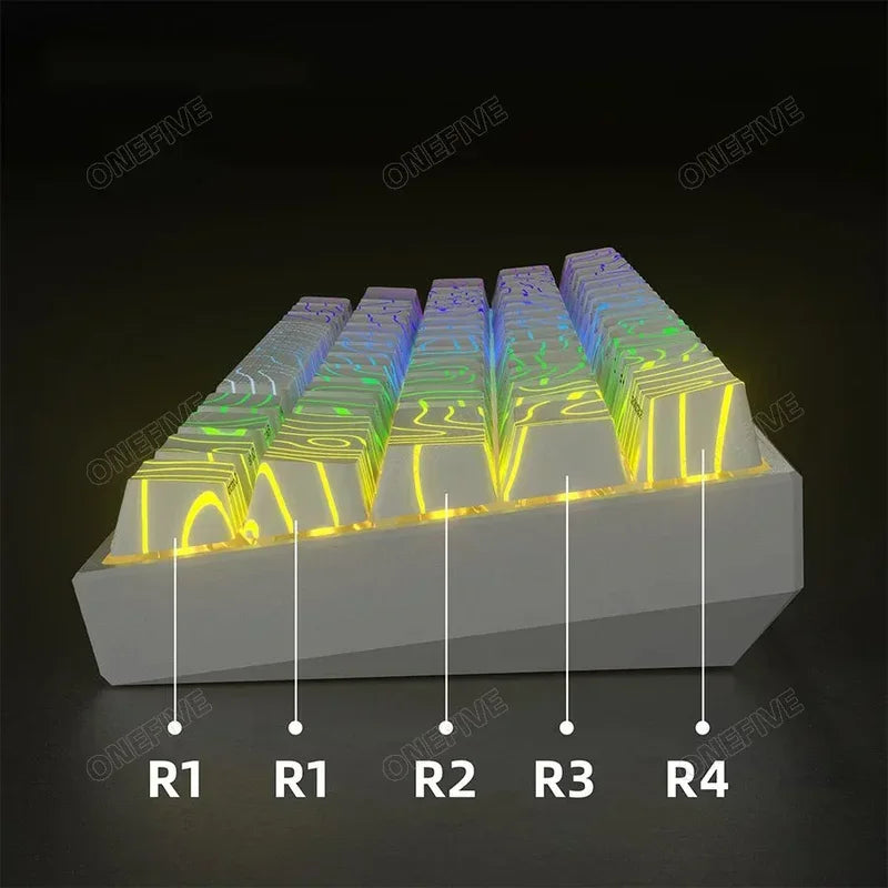 Contour 4.0 Side Engraved Keycap PBT Translucent 97 Key Gaming Mechanical Keyboard Key Cap White For Magnetic Switch