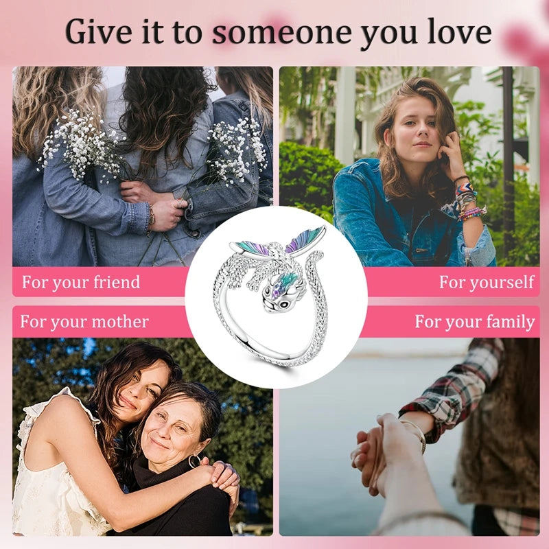 New 925 Sterling Silver Open Ring Hollow Rose Infinite Love Simple Ring Women Wedding Engagement Party Jewelry Gift