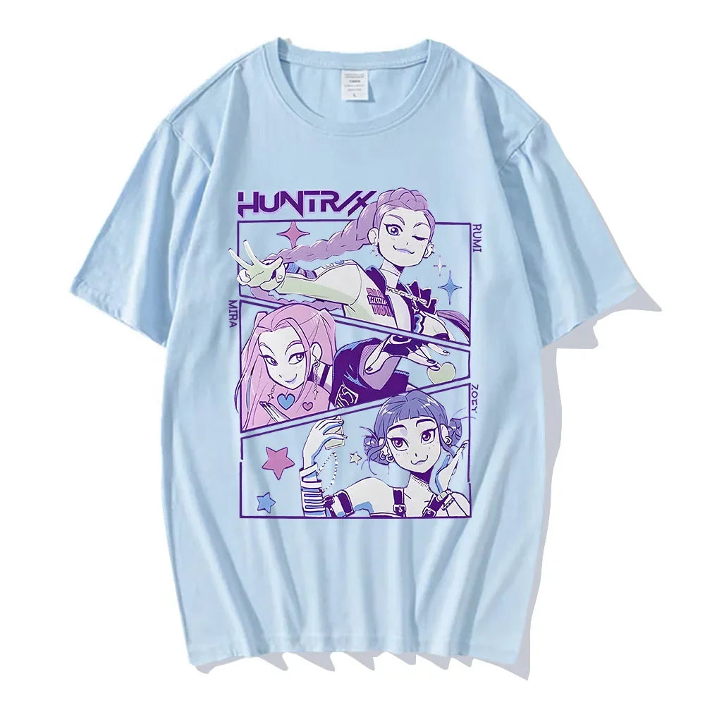KPop Demon Hunters T-shirt Summer Short Sleeve
