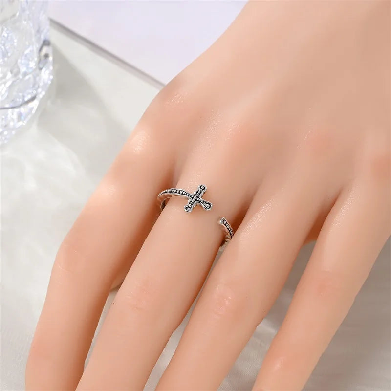 New 925 Sterling Silver Open Ring Hollow Rose Infinite Love Simple Ring Women Wedding Engagement Party Jewelry Gift
