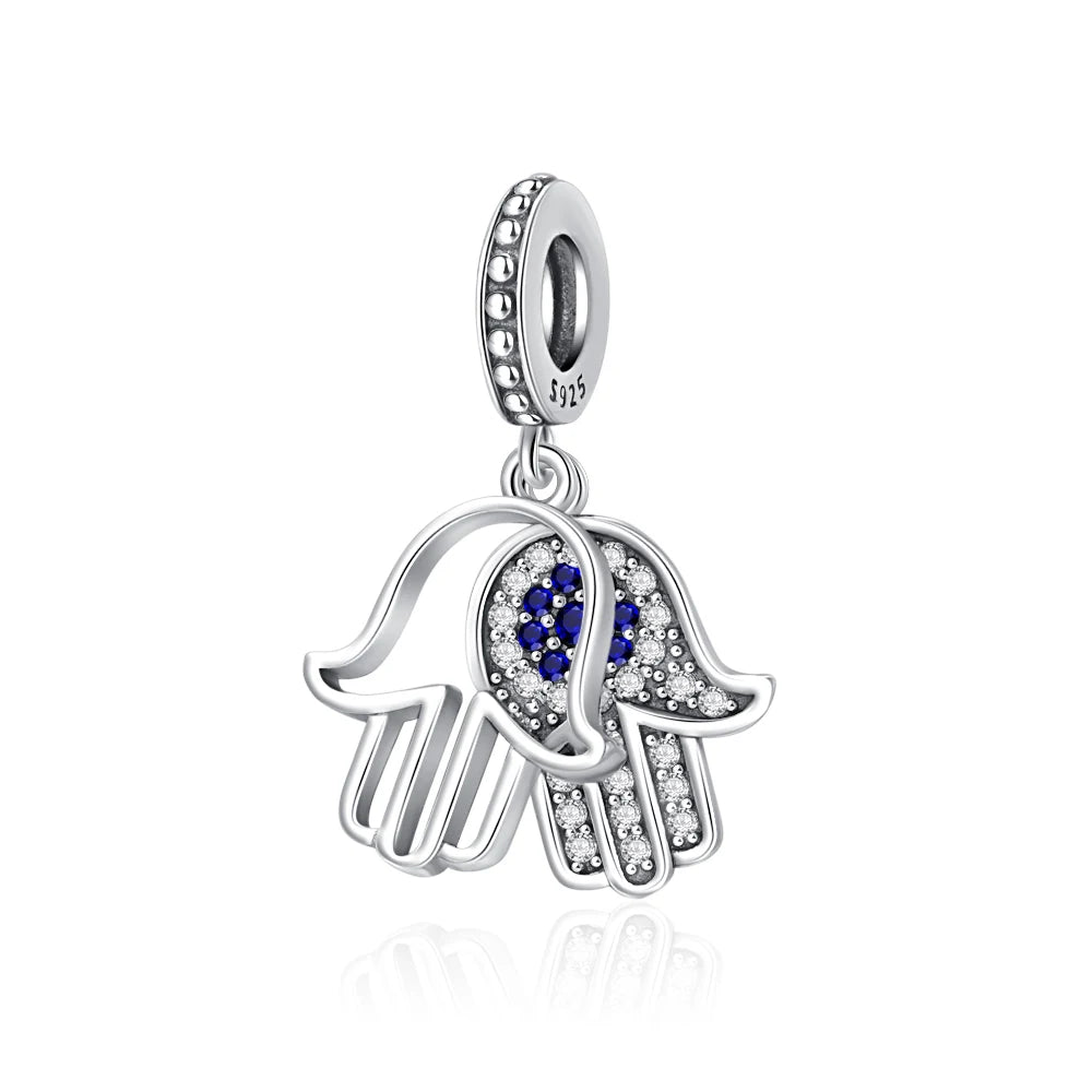 New 925 Silver Eye Palm Skull Wings Sun Pendants Charms Beads Fit Original Bracelet Accessories DIY Jewelry For Women