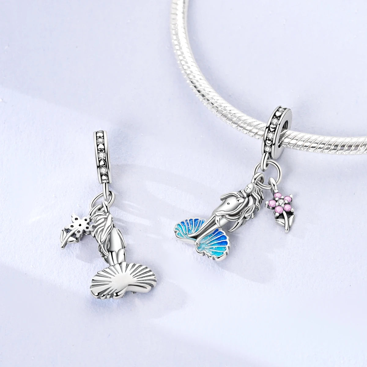 Original Charms 925 Silver Plated Bee Moon Star Pendant Fit Bracelet Making For Woman Fashion Jewelry