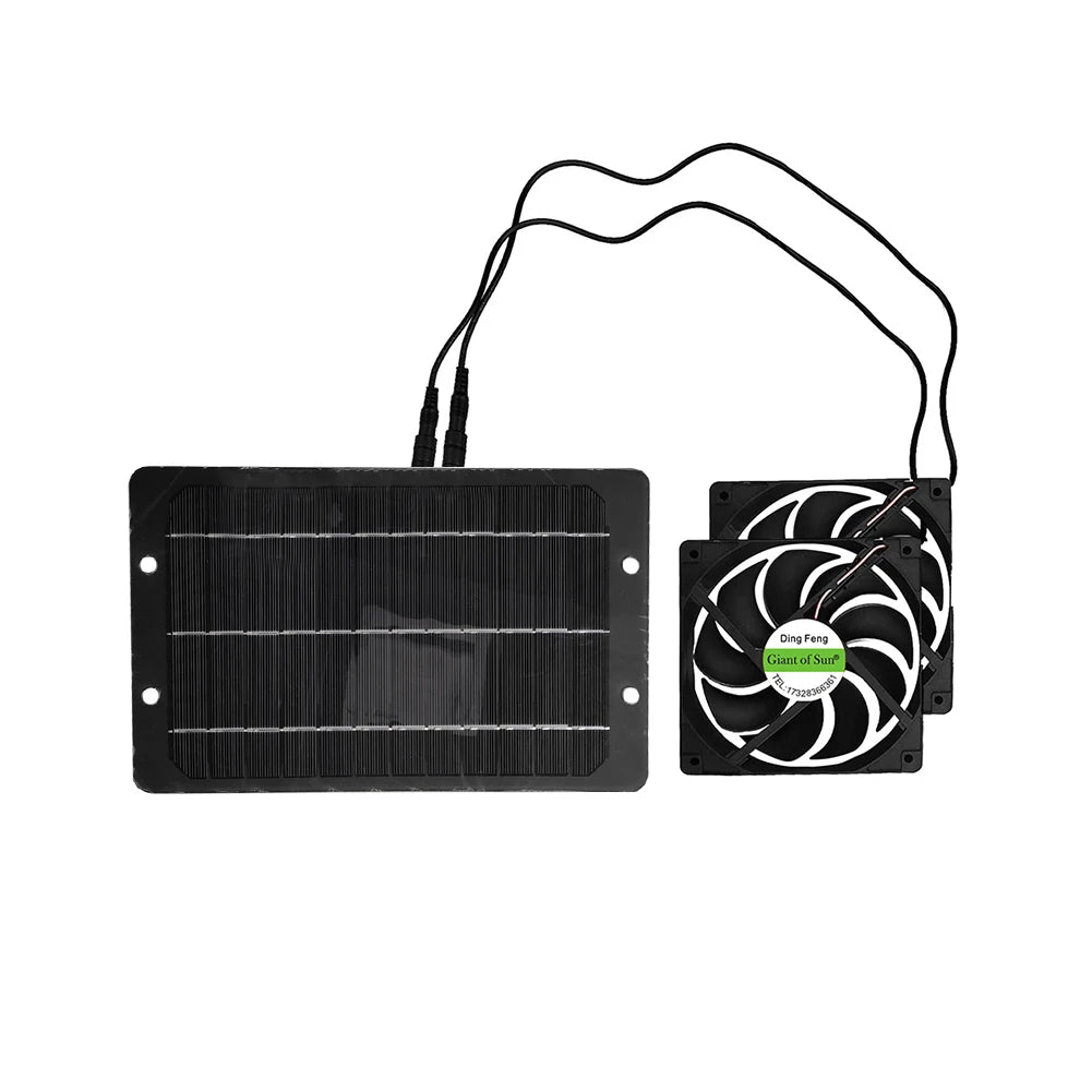 Solar Panel & 4.7inch Exhaust Fan 10W 12V Solar Powered Panel Kit Solar Panel Kitfor Roof Vent for Chicken Coop Shed Pet House