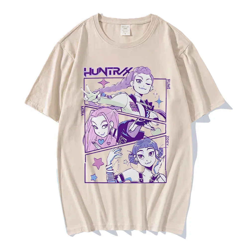 KPop Demon Hunters T-shirt Summer Short Sleeve