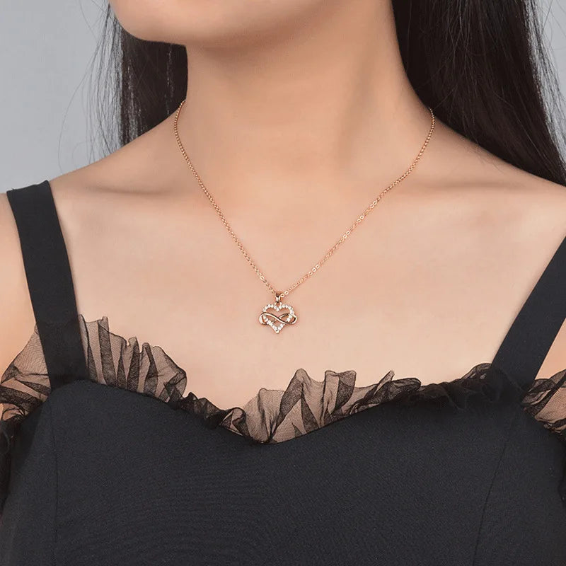 Nice 925 Sterling Silver Necklace Pendant Heart 5A Zircon Gem For Women Fashion Clavicle Chain Wedding  Jewelry Party Gift