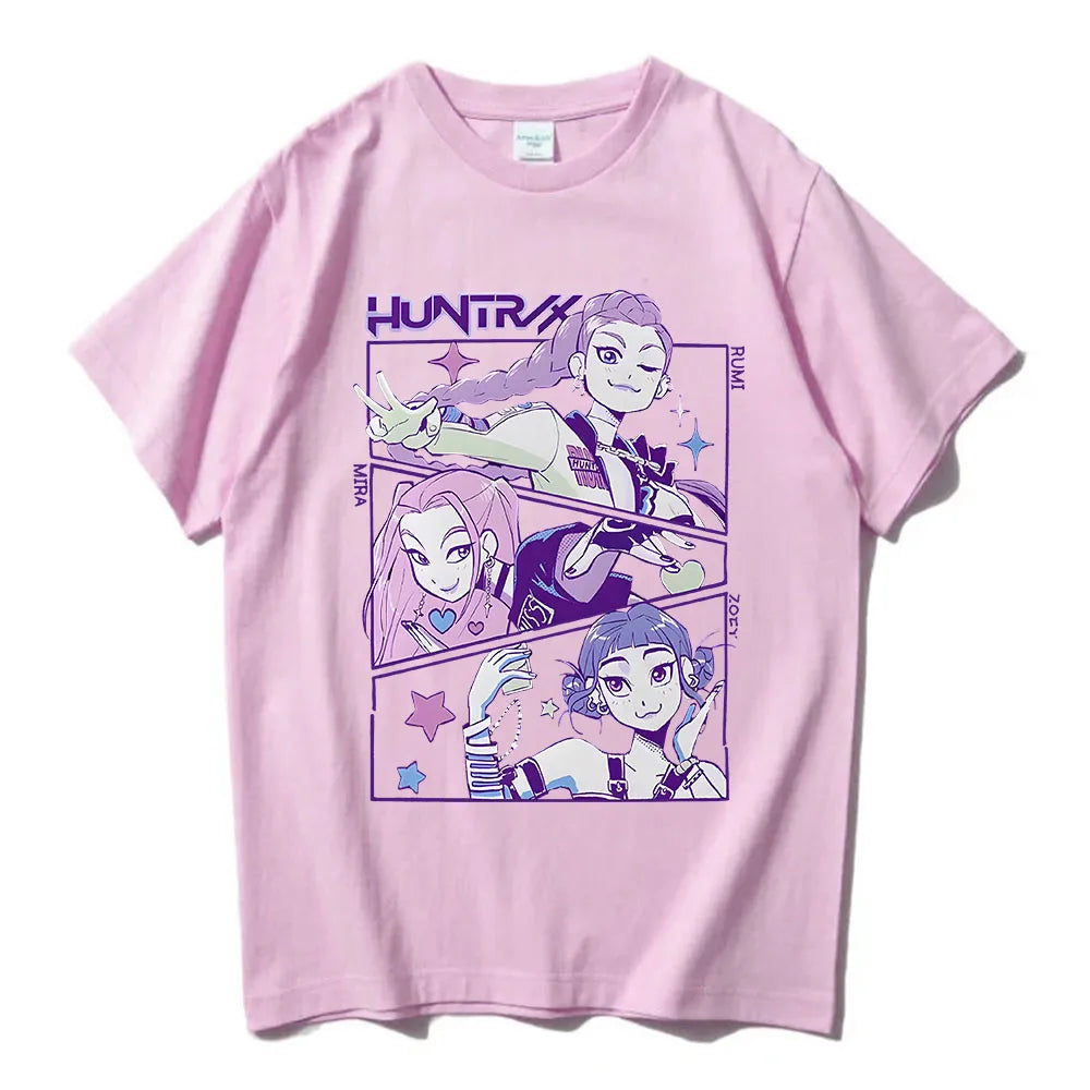 KPop Demon Hunters T-shirt Summer Short Sleeve