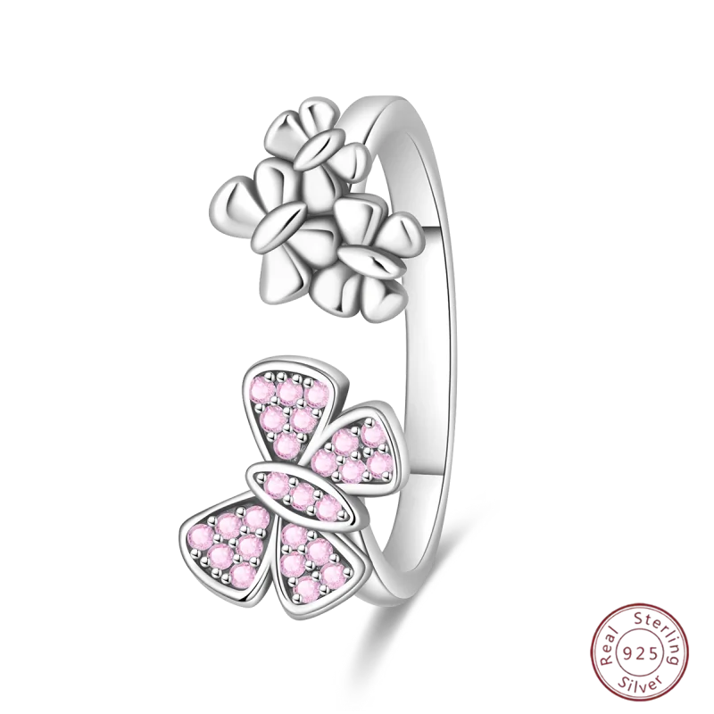 New 925 Sterling Silver Open Ring Hollow Rose Infinite Love Simple Ring Women Wedding Engagement Party Jewelry Gift
