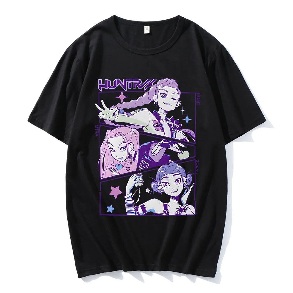 KPop Demon Hunters T-shirt Summer Short Sleeve