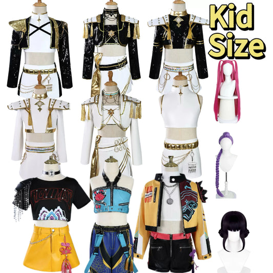 Kids Rumi Cosplay Costume Kpop Demons Children Disguise Halloween Carnival Party Clothing