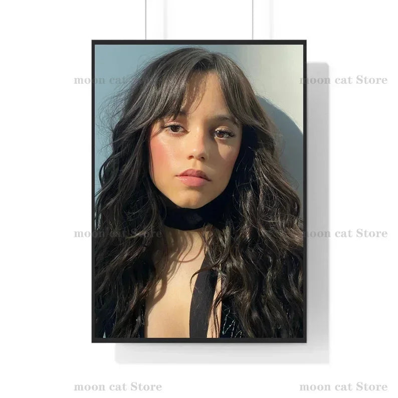 Canvas Painting Wall Art Pictures TV Show Star Actress Jenna Ortega Sexy Portrait Poster Popular Teenage Dorm Home Decor
