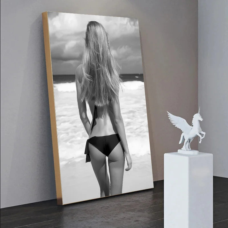 Black and White Romantic Lovers Couple Fall in Love Posters Canvas Paintings Portrait Wall Art Mural Home Bedroom Bathroom Decor