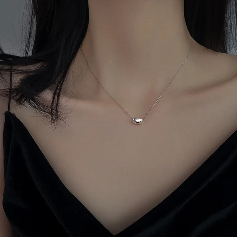 925 Sterling Silver Necklace Pendant Soybean High Quality Fashion Jewelry For Women Chains Wedding Birthday Gift