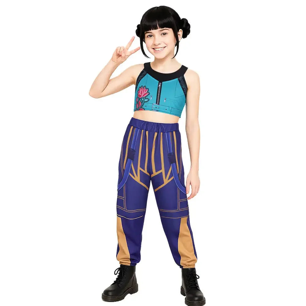Kids Kpop Demon Hunters Rumi Zoey Mira Cosplay Huntrix Costume For Girls Clothes