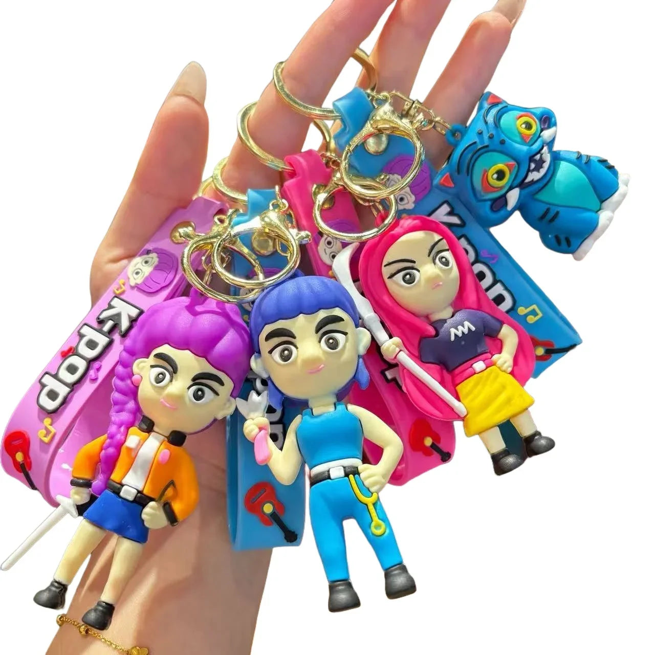 Super popular KPop Devil Hunter Peripheral Widget Rumi Mira Zoe PVC Keychain Backpack Decoration Widget Accessories Toys