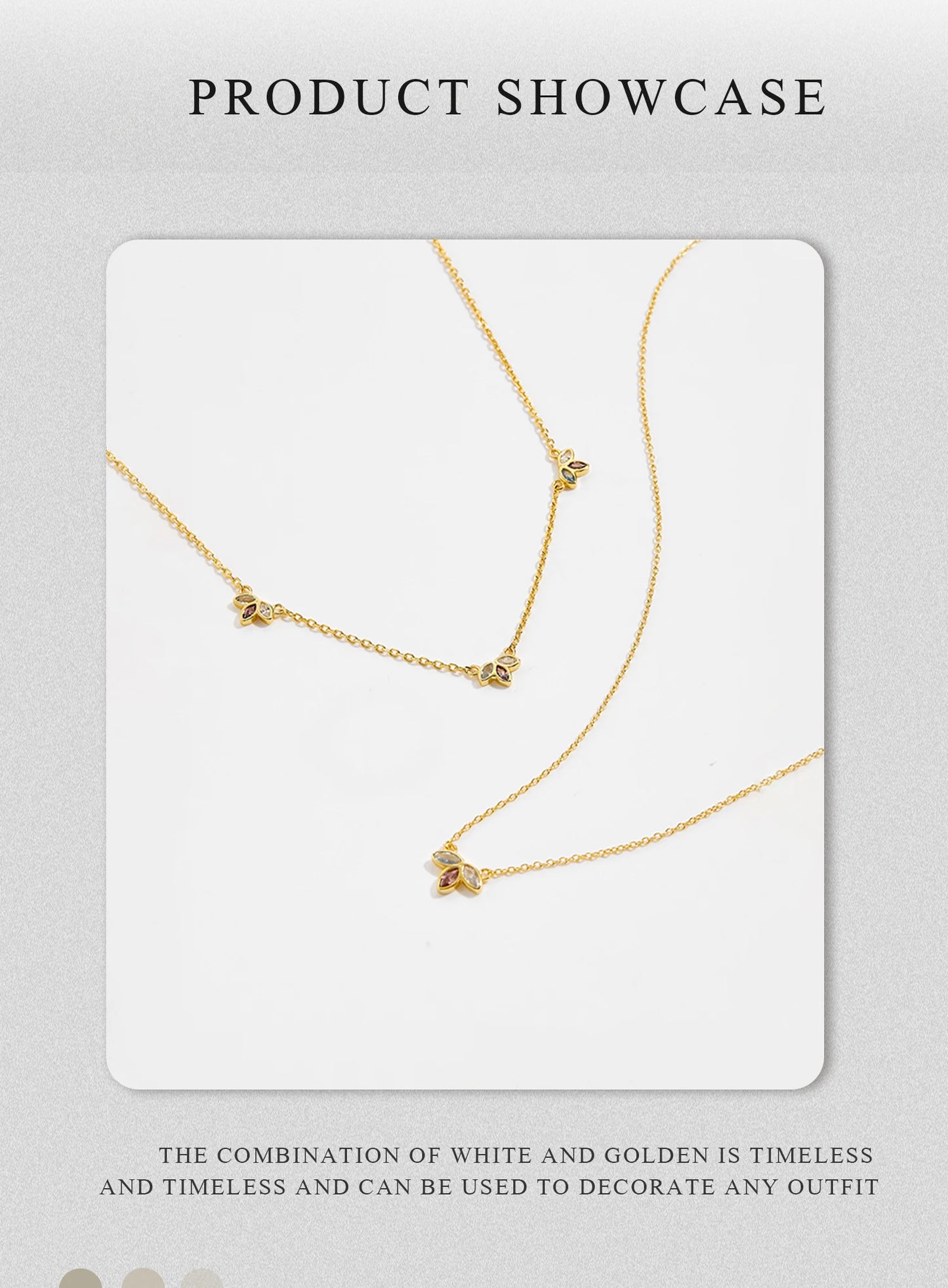 ANDYWEN 925 Sterling Silver Gold Three Zircon Queen Flower Pendant Necklace Long Choker Women Wedding Luxury FineJewelry Gift