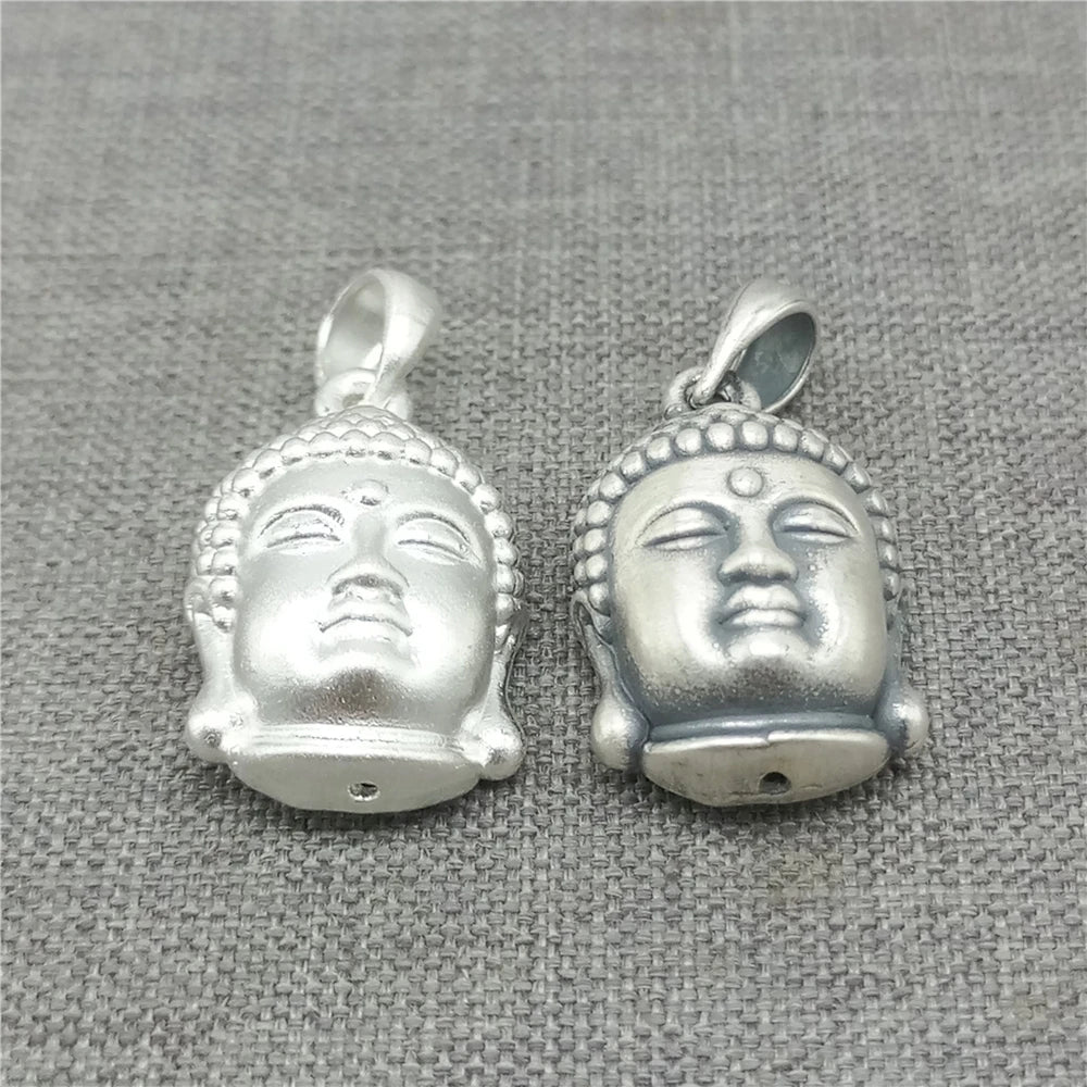990 Fine Silver Buddha Charm Sterling Silver Buddhist Pendant for Necklace LIGHT WEIGHT