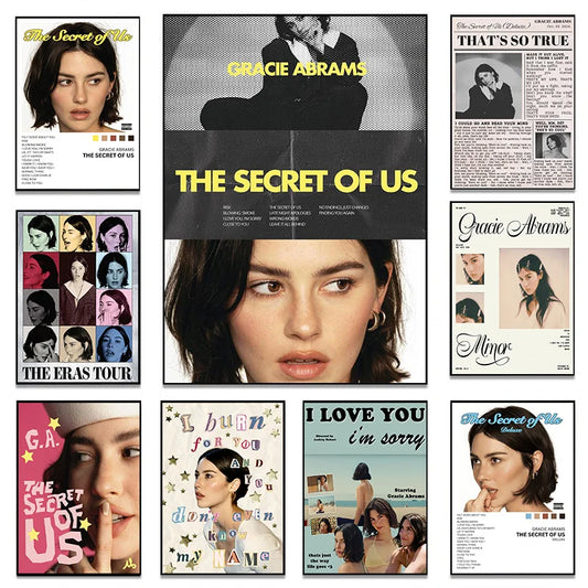Pop Singer Gracie Abrams The Secret of Us Deluxe Classic Lyrics Inspired Poster Canvas Painting Wall Art Picture Home Decor Gift