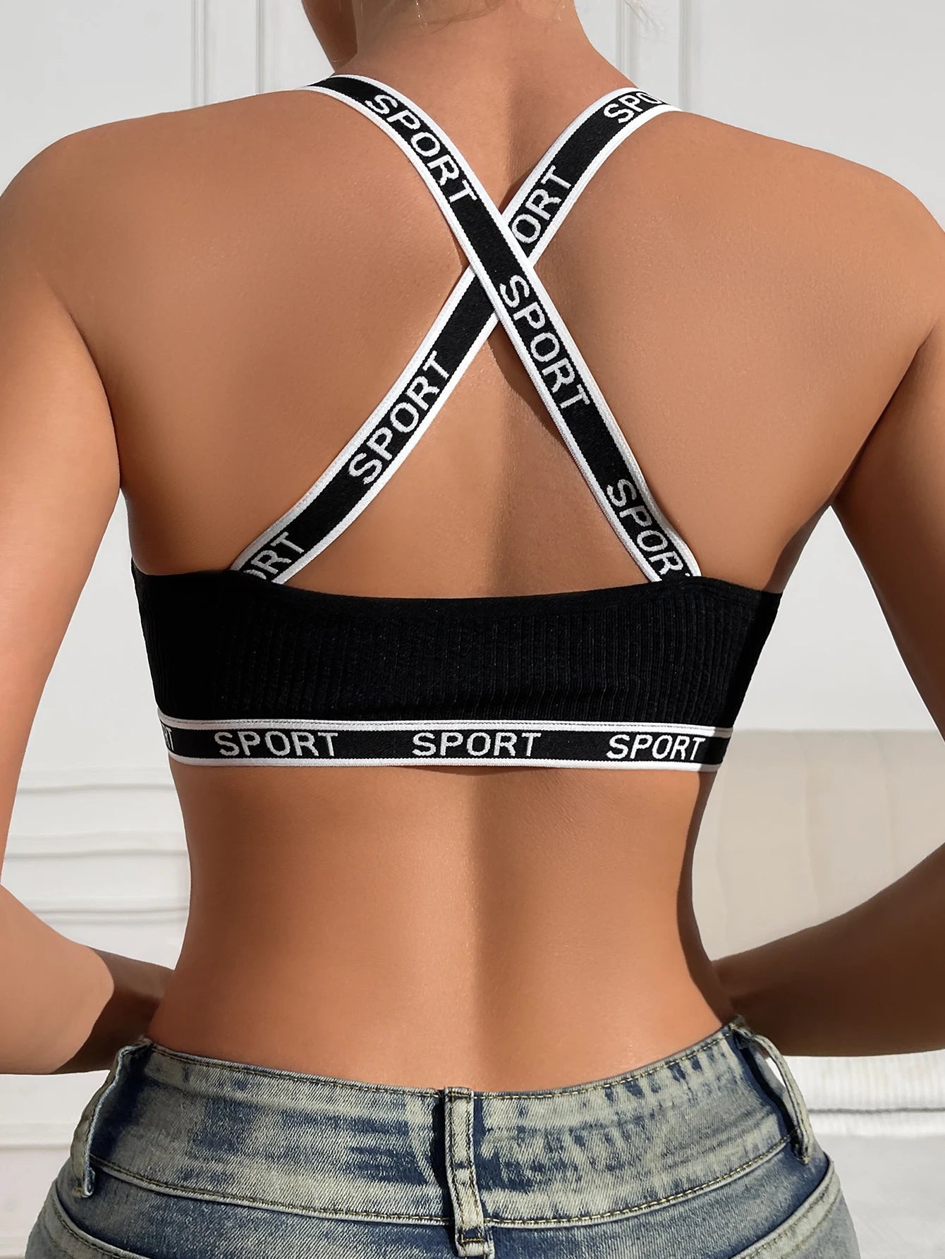 Ribbed Women Bras No Pad Female Underwear Athletic