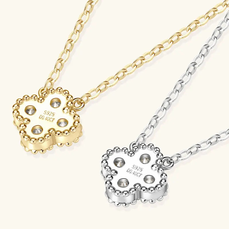 Lnkry 3mm 0.1ct Moissanite Necklace Certified 925 Sterling Silver Lucky Clover Flower Pendant Necklace For Women 2025 Jewely