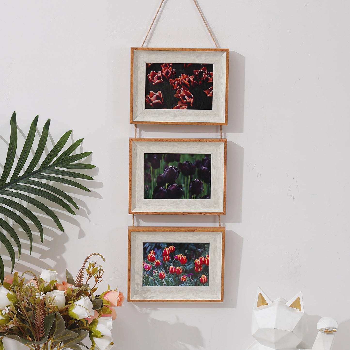 1pc triple 5 "horizontal plastic picture frame Hanging picture frame Splice frame Vertical wall decoration picture frame
