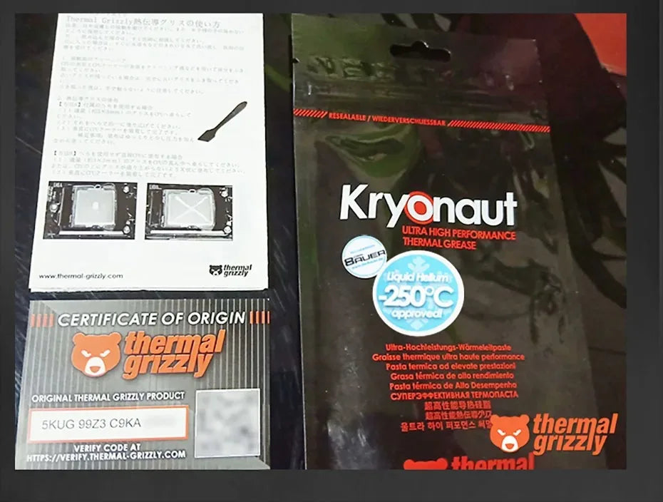Thermal Grizzly Thermal Paste 12.5W/mk High Performance Cooler Compound Cooling Silicone Grease For Game PC PS5 CPU GPU Cooling
