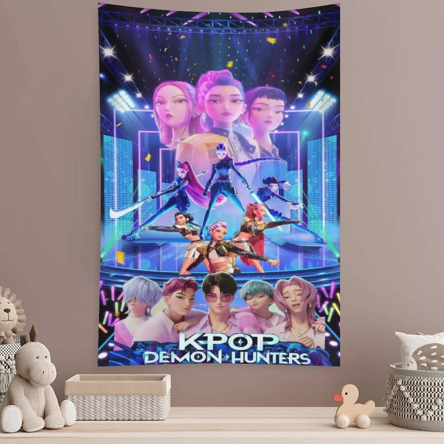 Huntrix KPop Demon Hunters Tapestry Wall Decor, 40''x60''