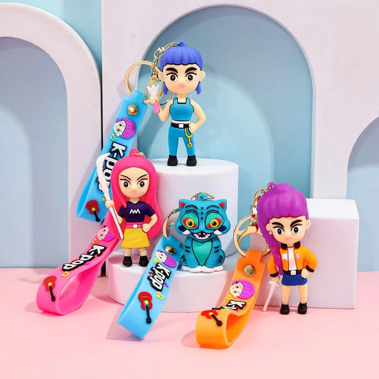 Super popular KPop Devil Hunter Peripheral Widget Rumi Mira Zoe PVC Keychain Backpack Decoration Widget Accessories Toys