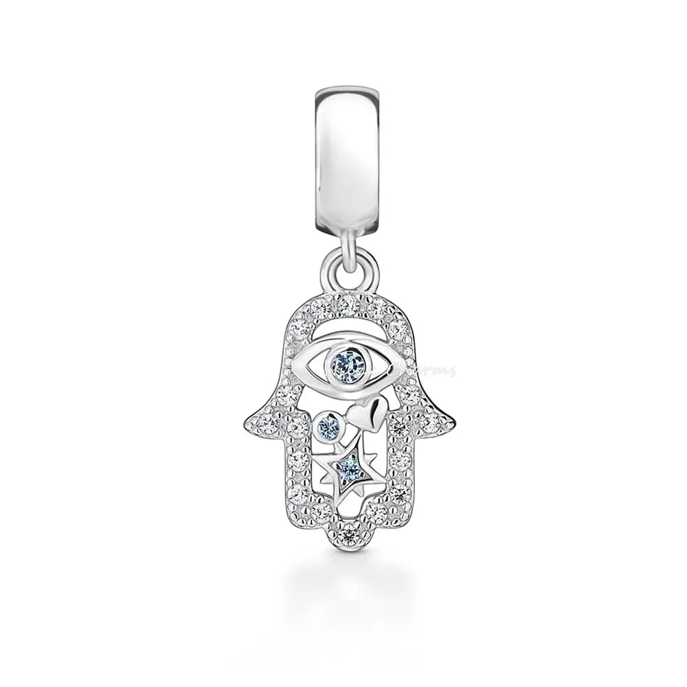 New 925 Silver Eye Palm Skull Wings Sun Pendants Charms Beads Fit Original Bracelet Accessories DIY Jewelry For Women