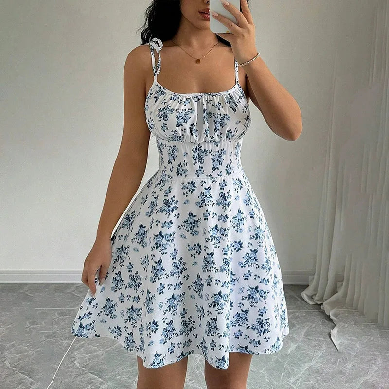 Women's Summer Floral Spaghetti Strap Dress