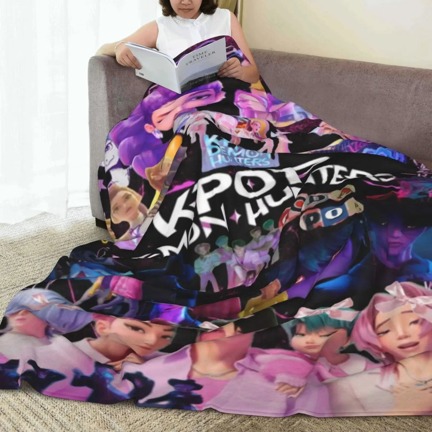 Cool K-Pop Demon Anime Hunter Super Soft Flannel Blanket