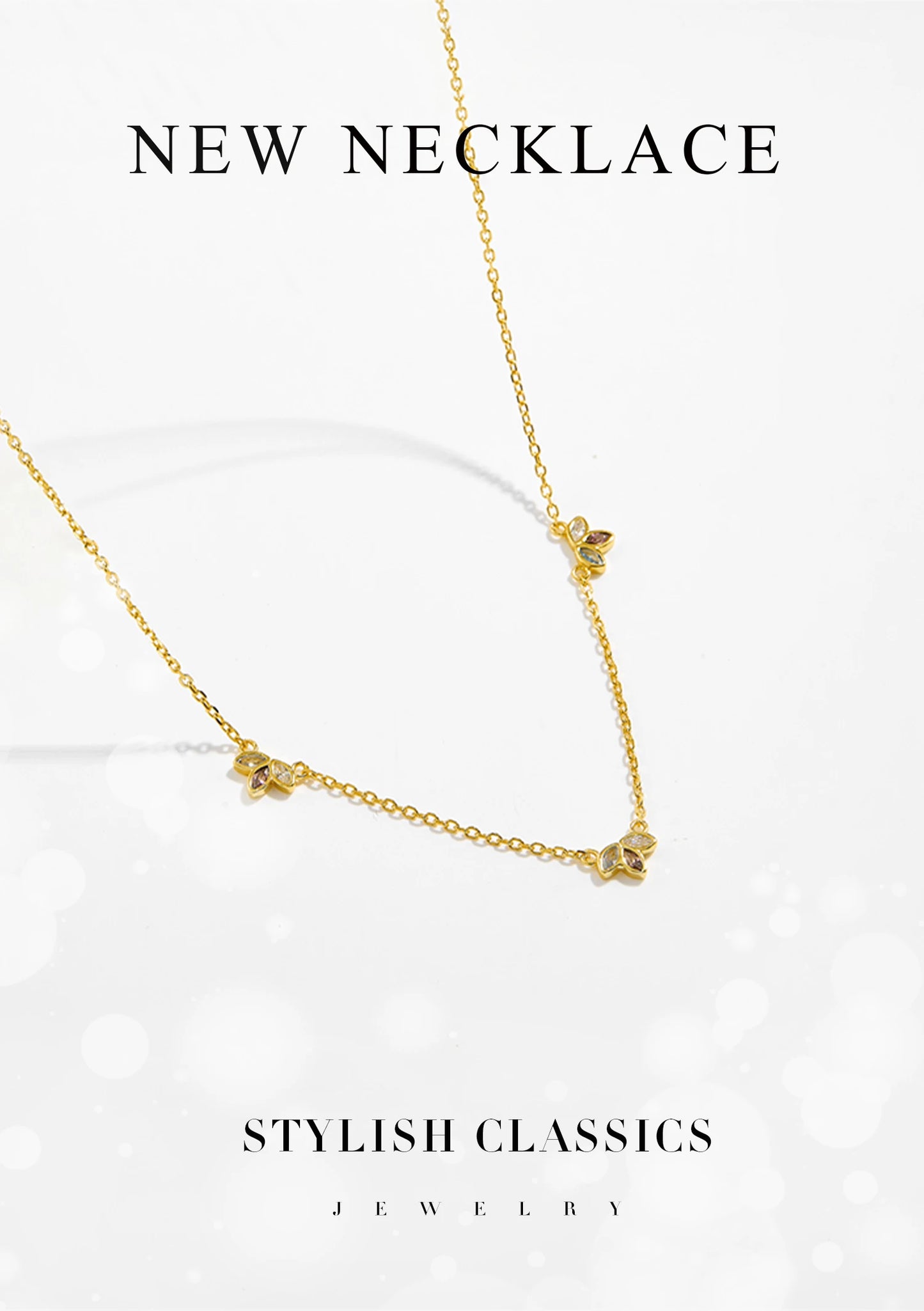 ANDYWEN 925 Sterling Silver Gold Three Zircon Queen Flower Pendant Necklace Long Choker Women Wedding Luxury FineJewelry Gift