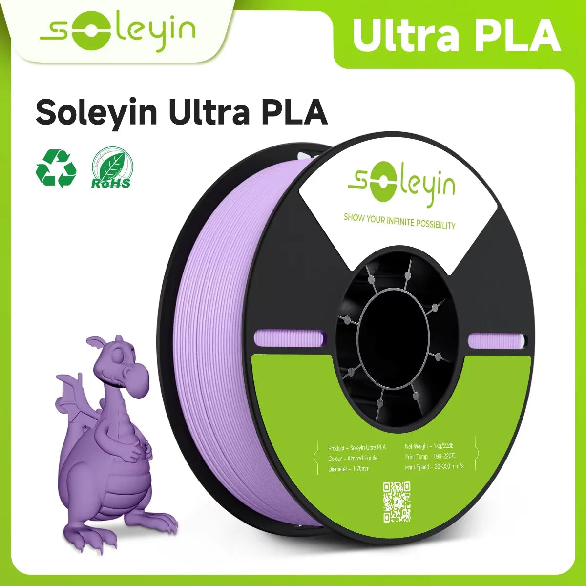 Soleyin Creality Sub Brand Ultra PLA Filament 1KG 1.75mm 3D Printer High Quality Muiti Color Vacuum Eco-Friendly for Bambu Lab