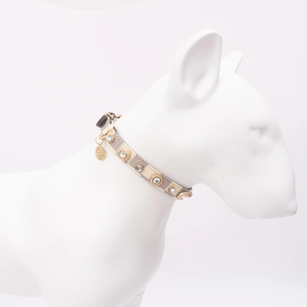Luxury Cat Collar Lucky Clover Pet Necklace PU Leather Adjustable Cat Dog Collar Small Medium Dog Pet Accessories Perro Supplies