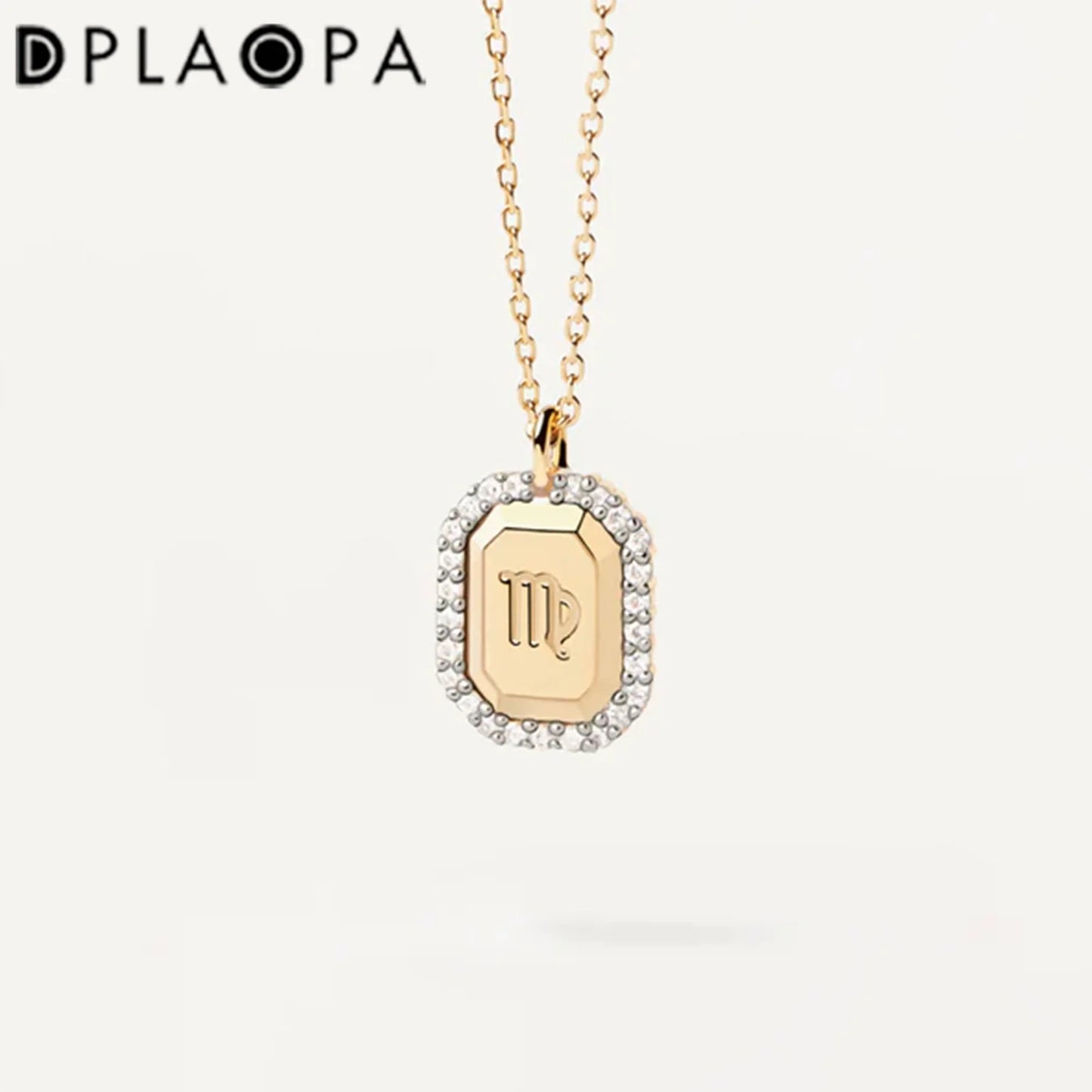 DPLAOPA 925 Sterling Silver Zodiacs Aries Gemini 12 Pendant Long Chain Necklace Fine Jewelry Choker Months Girls Birthday Gift