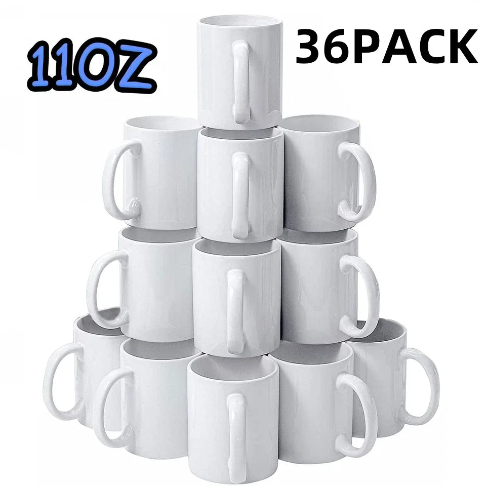 HTVRONT Sublimation Mugs 11oz Ceramic Sublimation Mugs Blank Bulk Coffee Mug White Ceramic Photo Cups With Bubble Bag