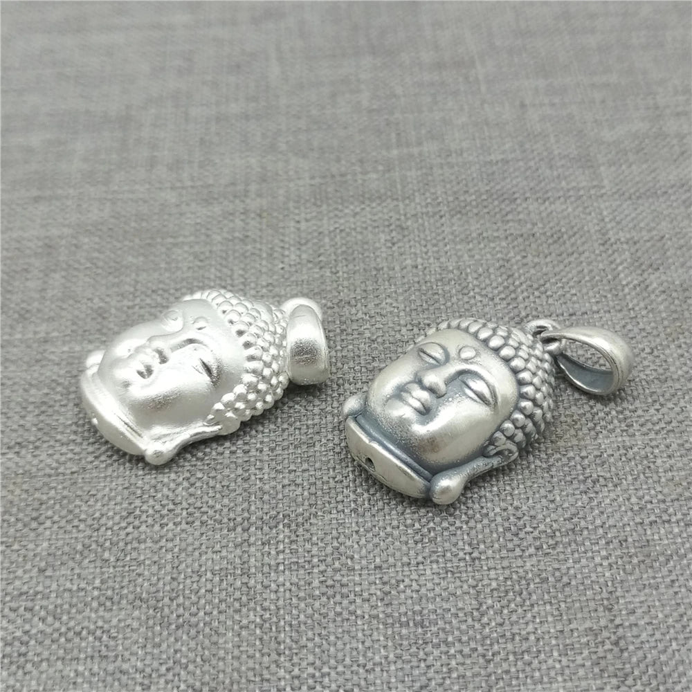 990 Fine Silver Buddha Charm Sterling Silver Buddhist Pendant for Necklace LIGHT WEIGHT