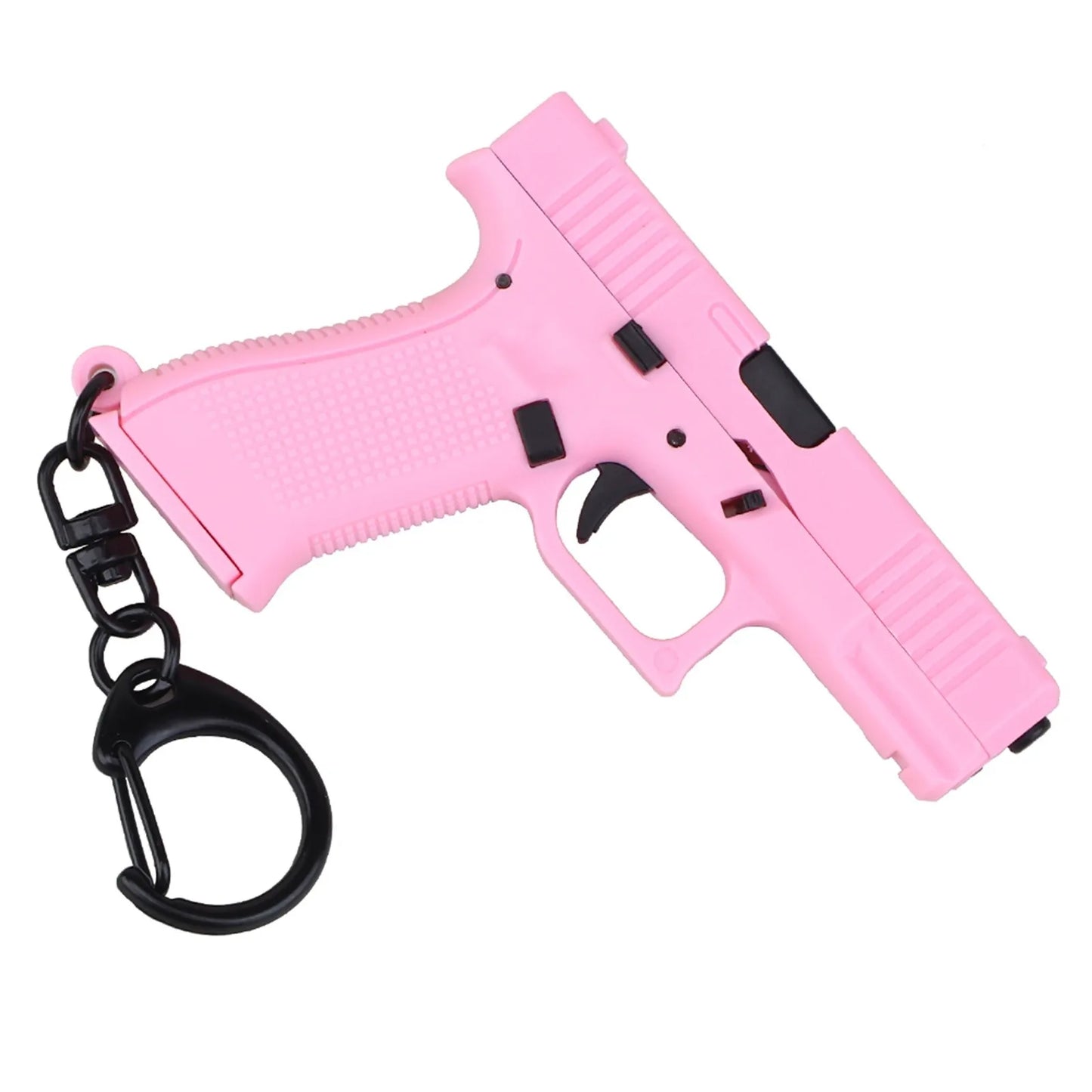 Personalized Mini Key Pendant Plastic Miniature Pistol Shaped Keychain Charm Realistic Model Removable Magazine Hangs Decoration