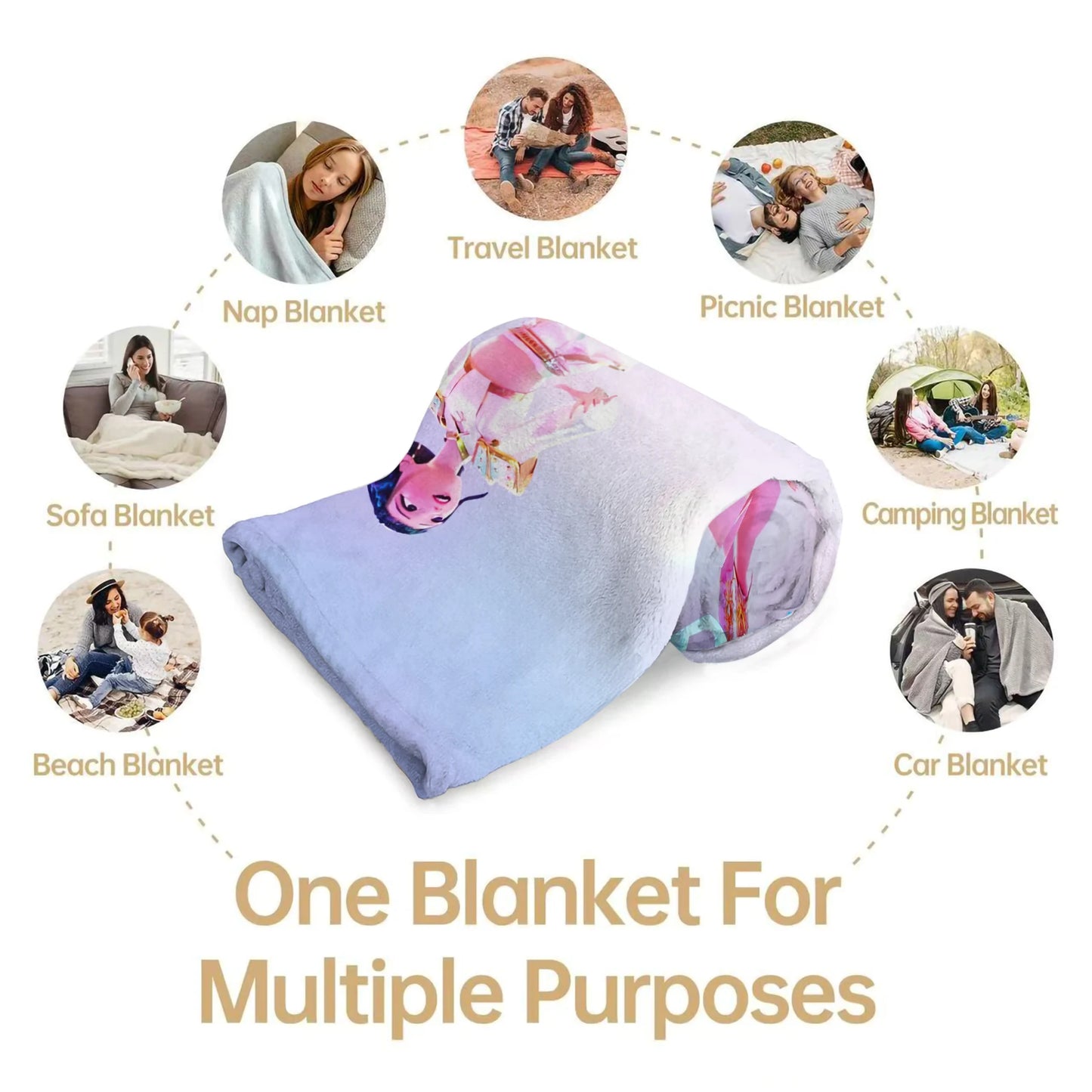 K-Pop Demon Hunters Blanket Hot Anime Flannel Blanket