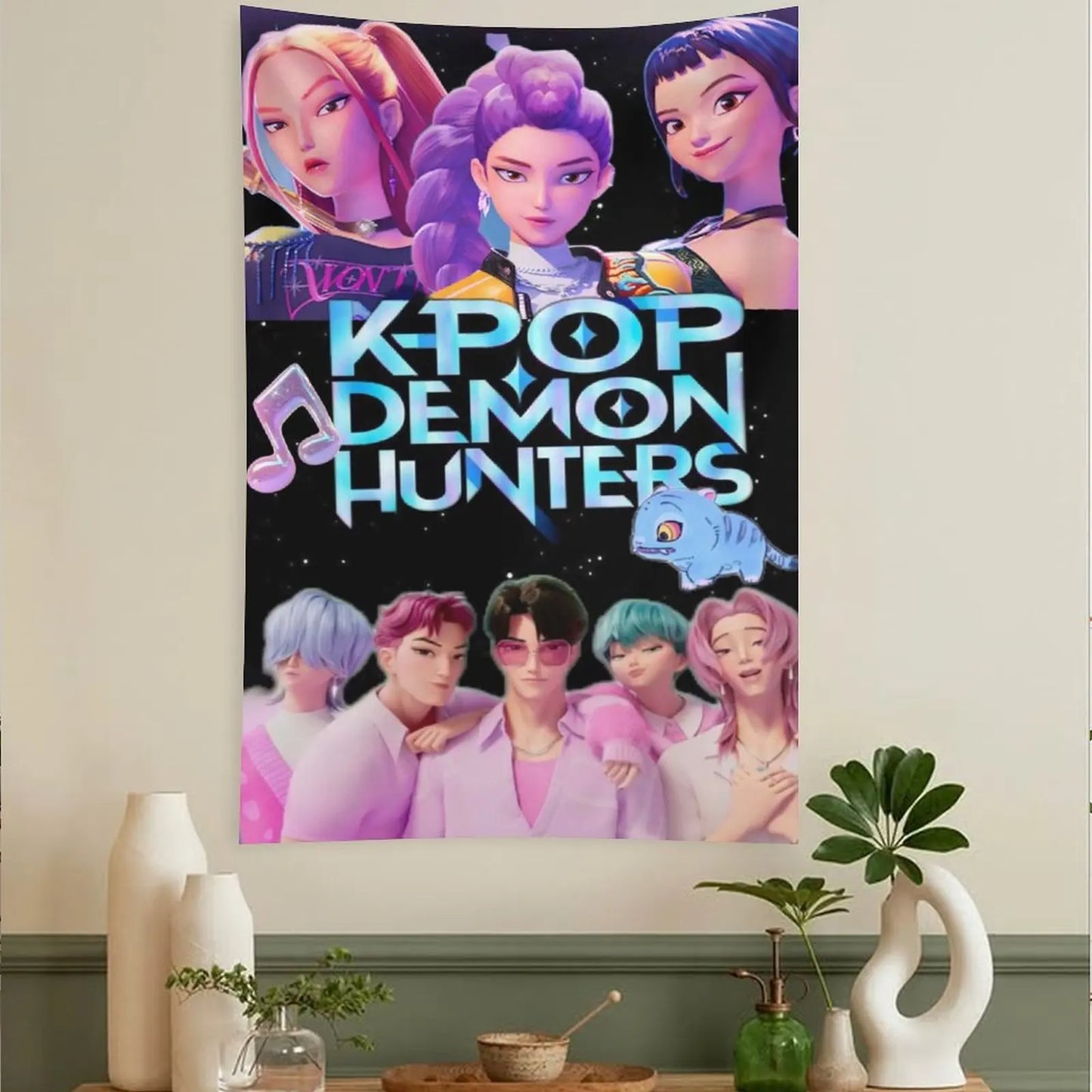 Huntrix KPop Demon Hunters Tapestry Wall Decor, 40''x60'' T
