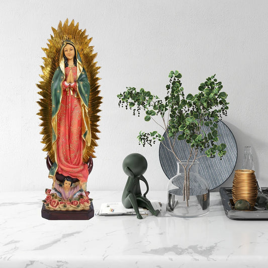 1PC 8 inch our lady of virgin mary statues Guadalupe Resin sculpture Ideal Gift for Religious Indoor Decoration