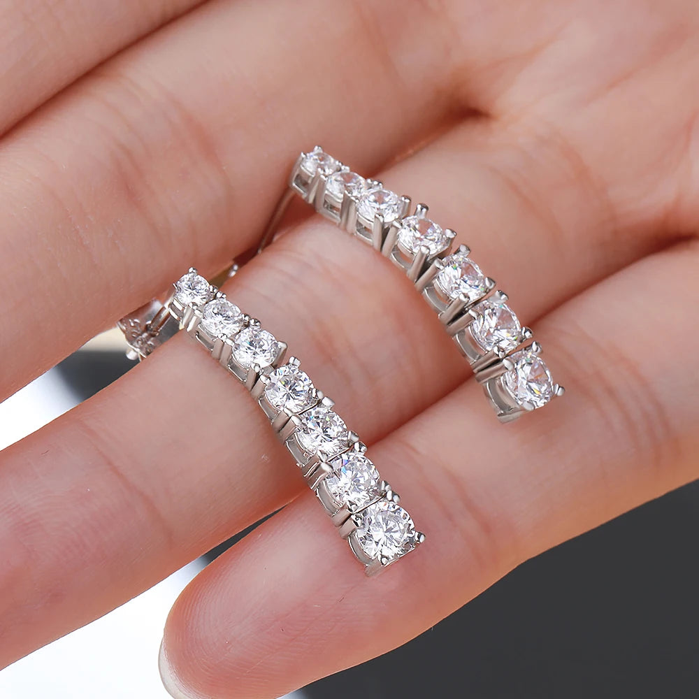 FEOBUR 2.8CT Full Moissanite Drop Earrings for Women Original 925 Sterling Silver Tassel Dangle Earrings Bridal Wedding Jewelry